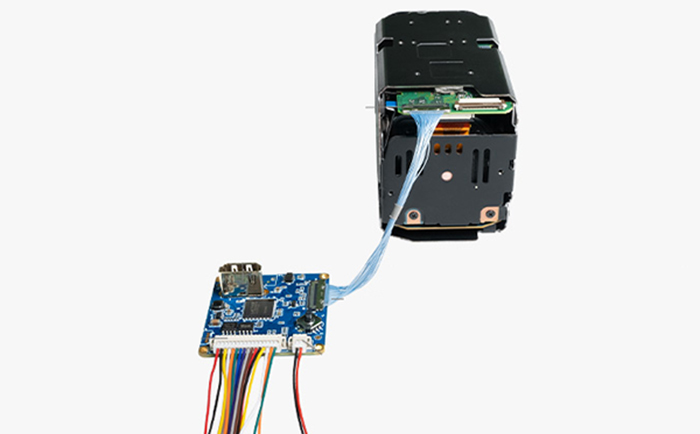 SONY FCB-EV9520L is connected to the HD-HDMI interface board