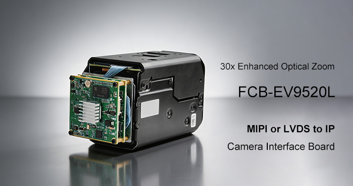 FCB-EV9520L + LVDS or MIPI to IP Network interface board