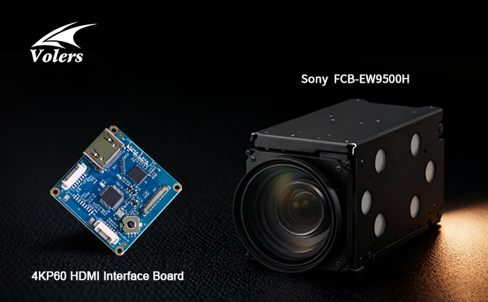 SONY FCB-EW9500H integrated camera module with 4KP60 HDMI interface board